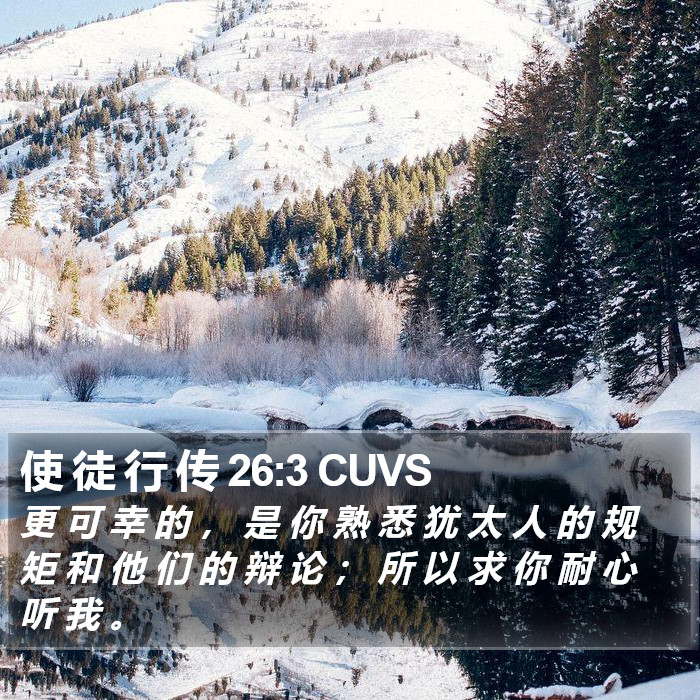 使 徒 行 传 26:3 CUVS Bible Study