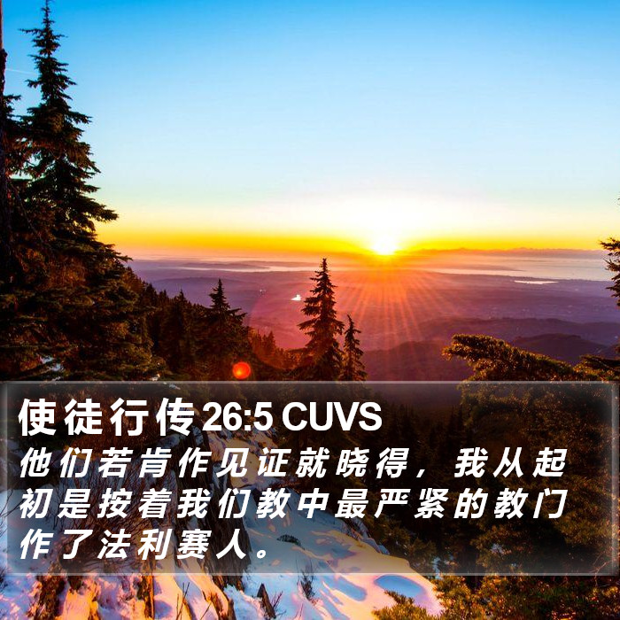 使 徒 行 传 26:5 CUVS Bible Study