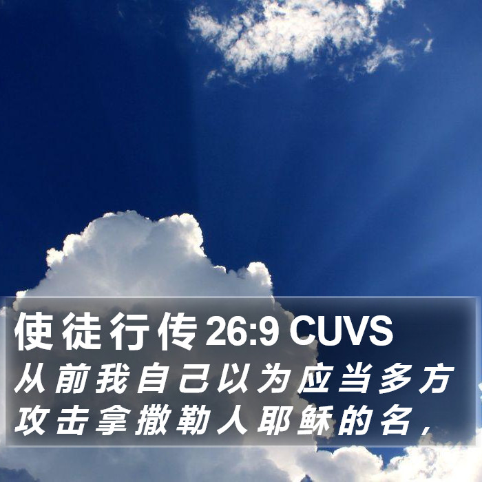 使 徒 行 传 26:9 CUVS Bible Study