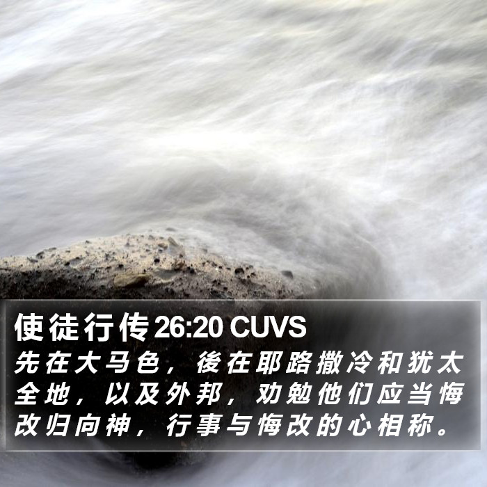 使 徒 行 传 26:20 CUVS Bible Study