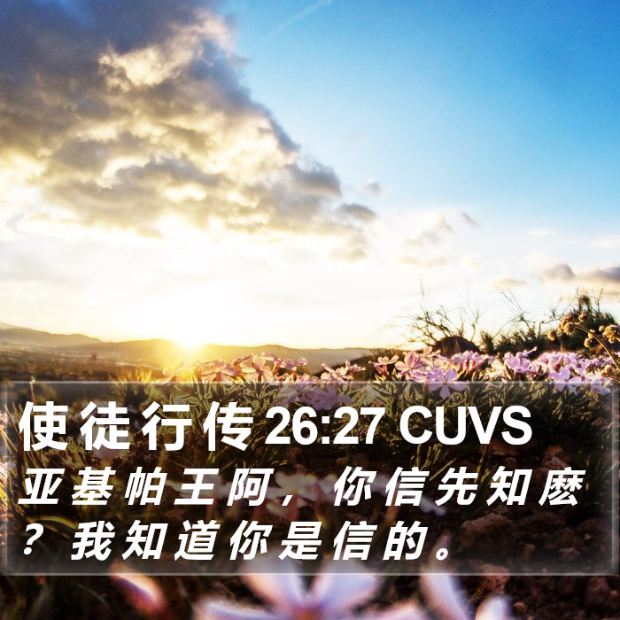 使 徒 行 传 26:27 CUVS Bible Study