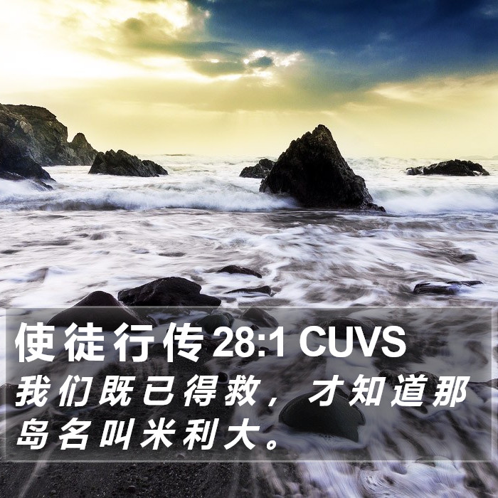 使 徒 行 传 28:1 CUVS Bible Study