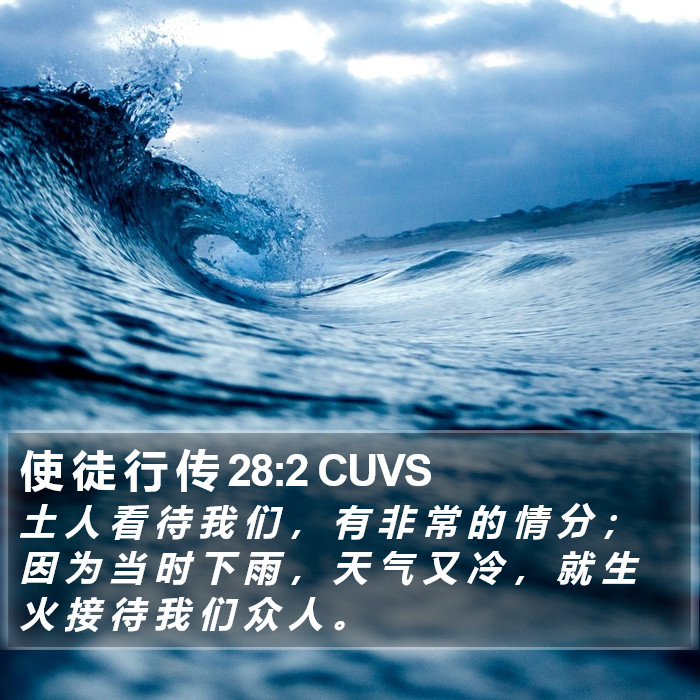 使 徒 行 传 28:2 CUVS Bible Study