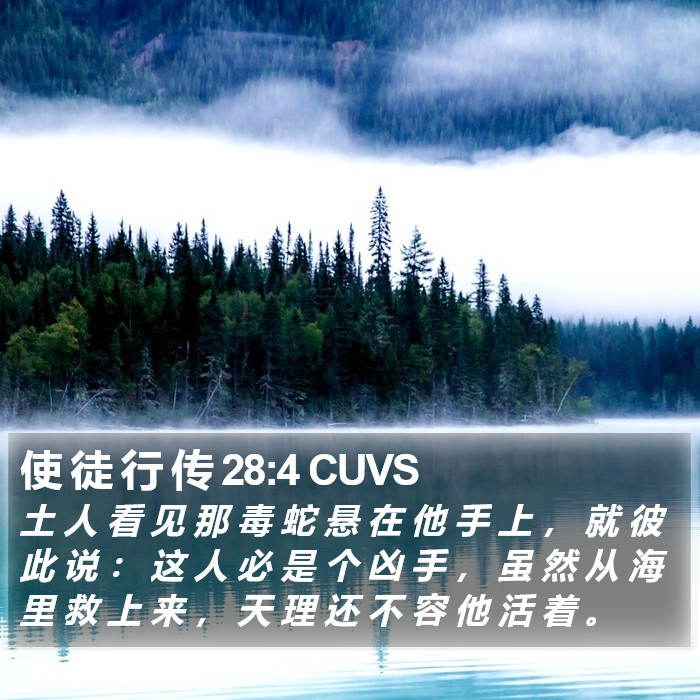 使 徒 行 传 28:4 CUVS Bible Study