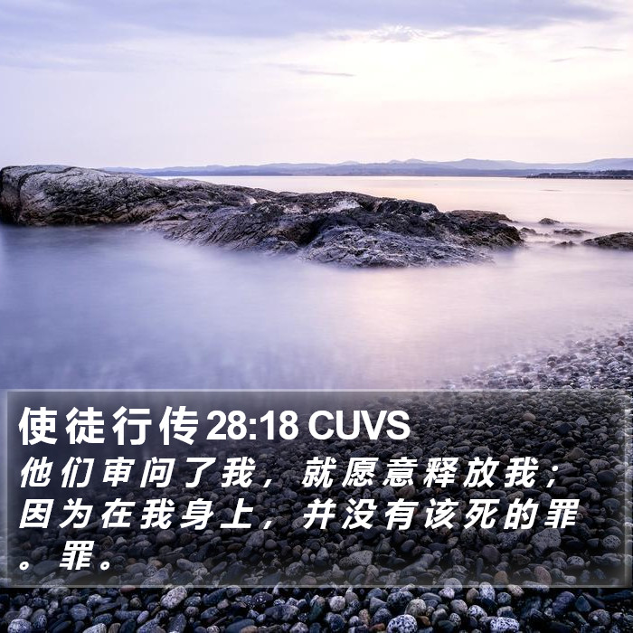 使 徒 行 传 28:18 CUVS Bible Study