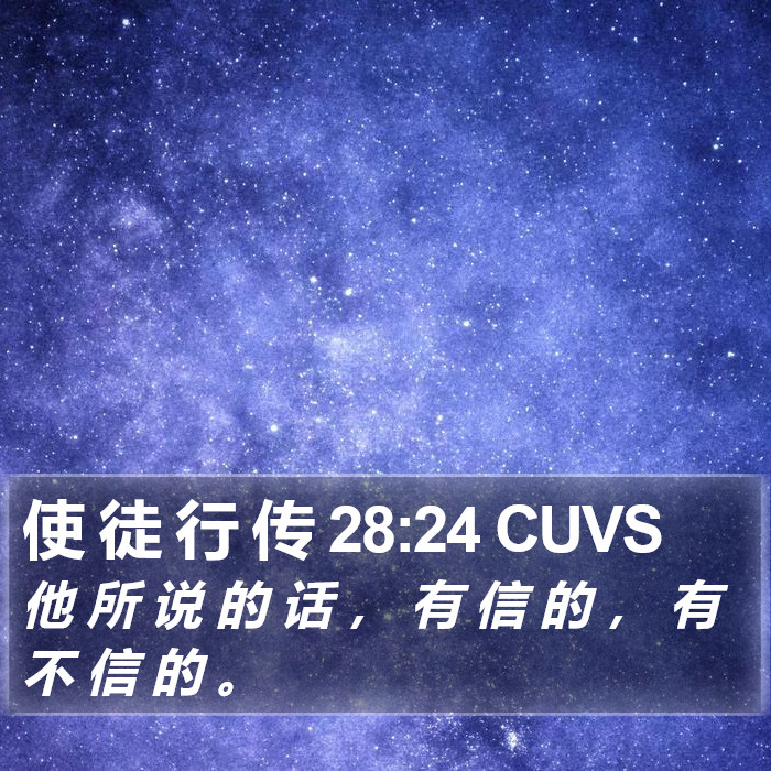 使 徒 行 传 28:24 CUVS Bible Study