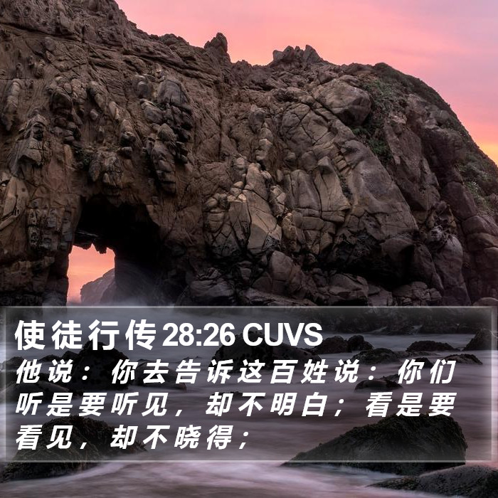 使 徒 行 传 28:26 CUVS Bible Study