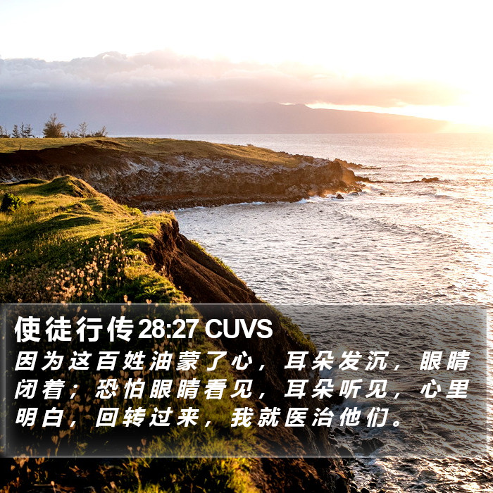 使 徒 行 传 28:27 CUVS Bible Study