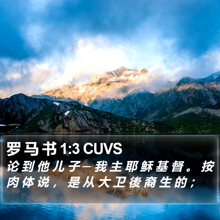 罗 马 书 1:3 CUVS Bible Study