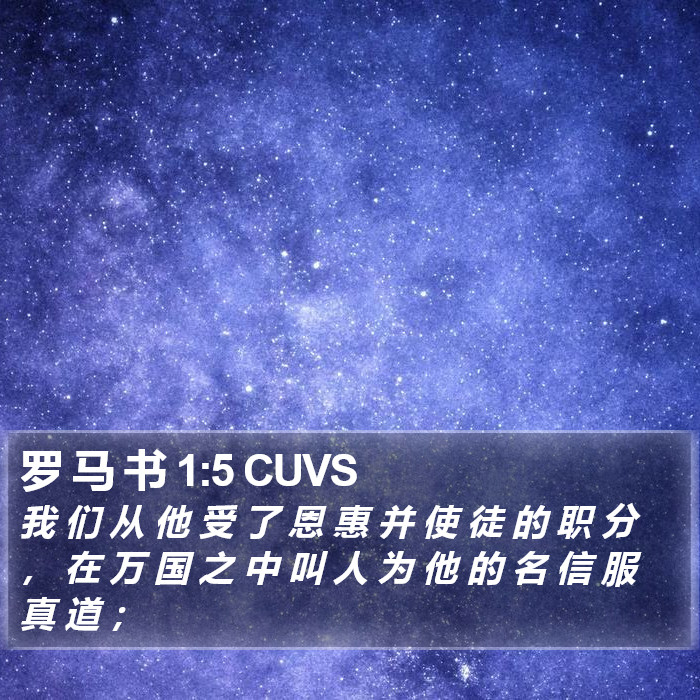 罗 马 书 1:5 CUVS Bible Study