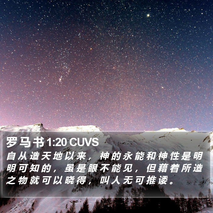 罗 马 书 1:20 CUVS Bible Study