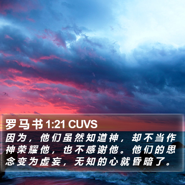 罗 马 书 1:21 CUVS Bible Study