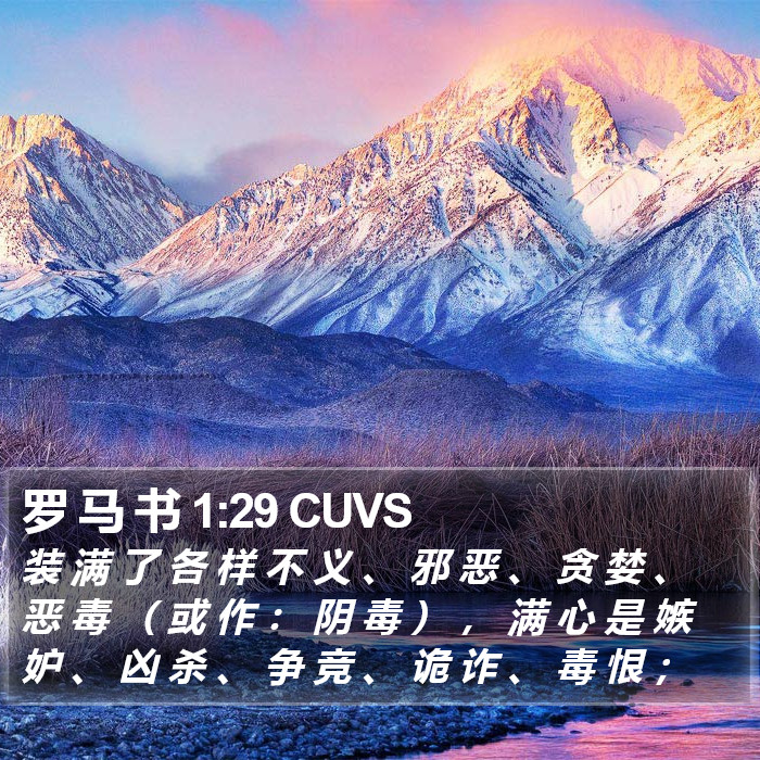 罗 马 书 1:29 CUVS Bible Study