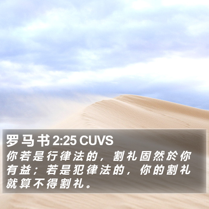 罗 马 书 2:25 CUVS Bible Study