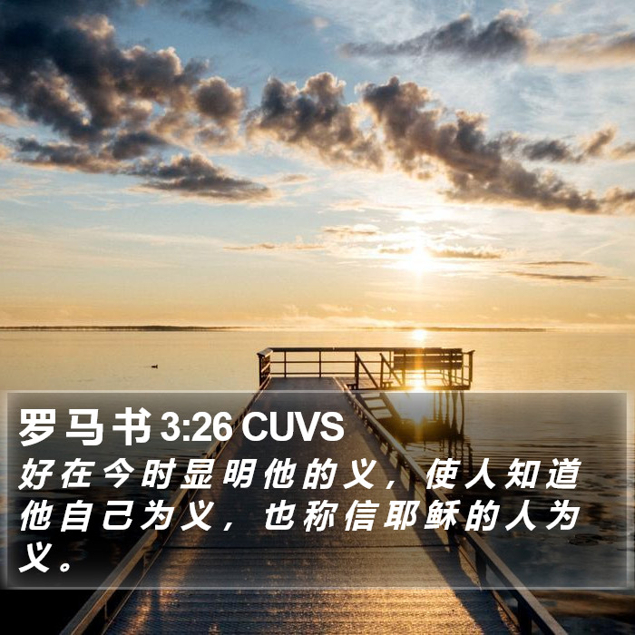 罗 马 书 3:26 CUVS Bible Study