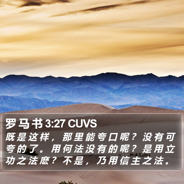 罗 马 书 3:27 CUVS Bible Study