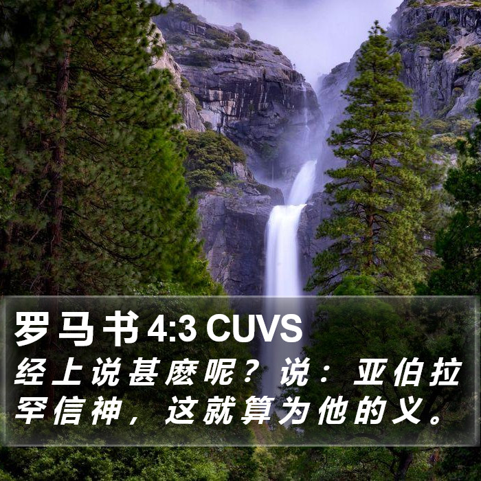 罗 马 书 4:3 CUVS Bible Study