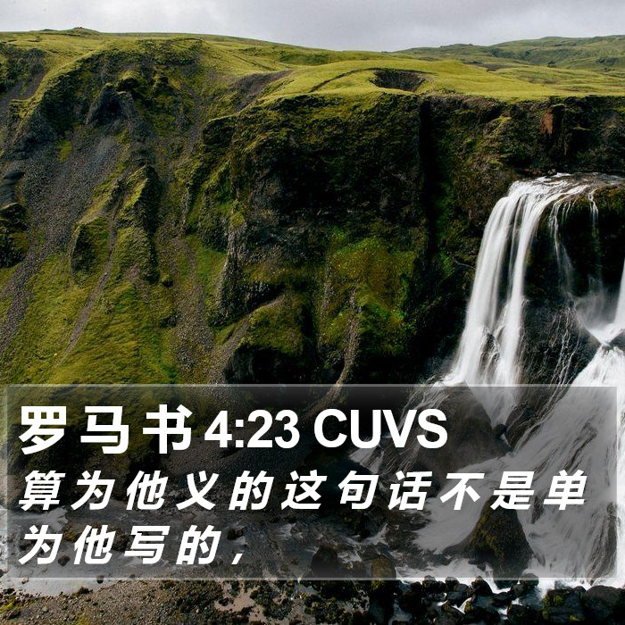 罗 马 书 4:23 CUVS Bible Study