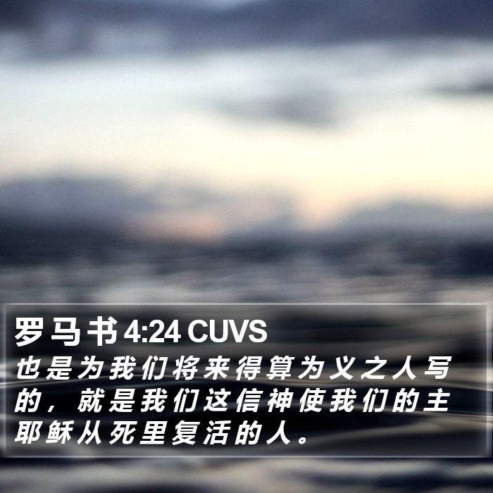 罗 马 书 4:24 CUVS Bible Study