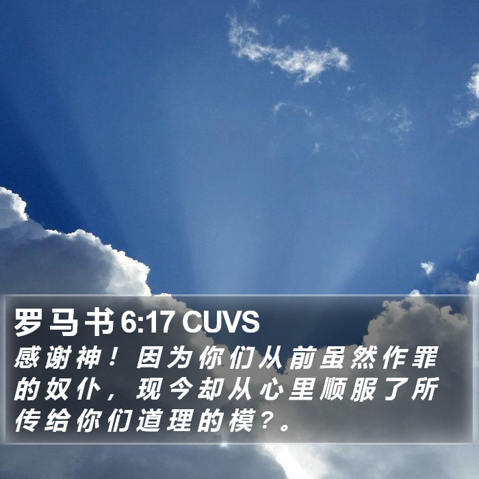 罗 马 书 6:17 CUVS Bible Study