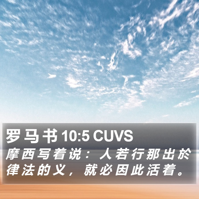 罗 马 书 10:5 CUVS Bible Study