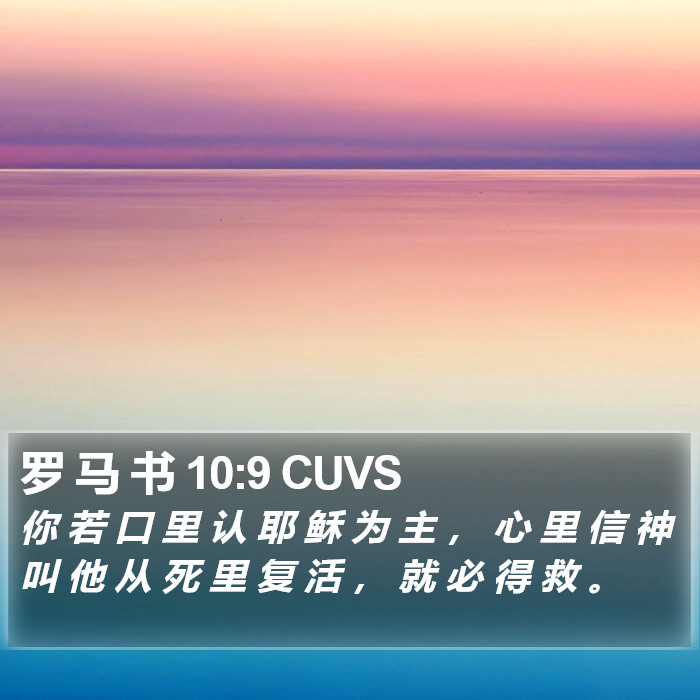 罗 马 书 10:9 CUVS Bible Study