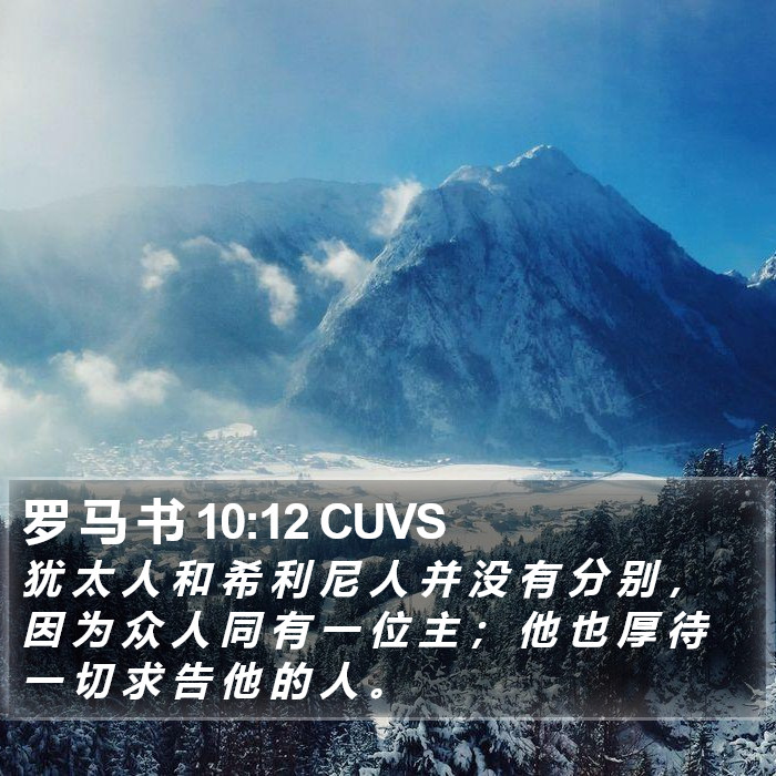 罗 马 书 10:12 CUVS Bible Study