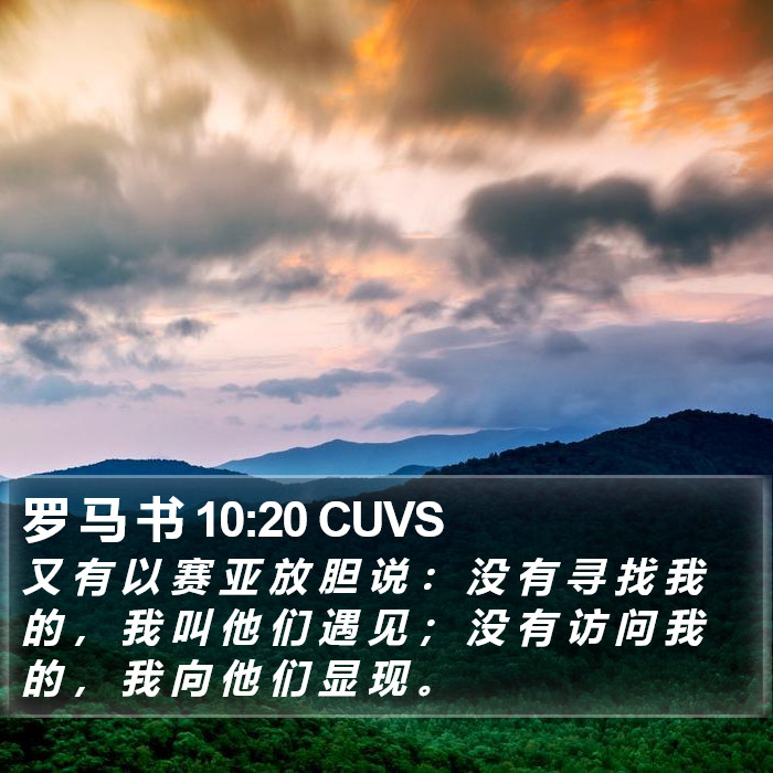 罗 马 书 10:20 CUVS Bible Study