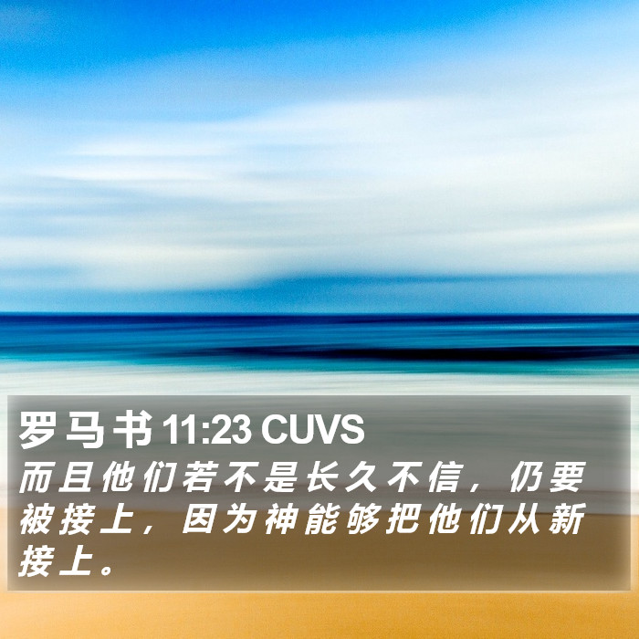 罗 马 书 11:23 CUVS Bible Study