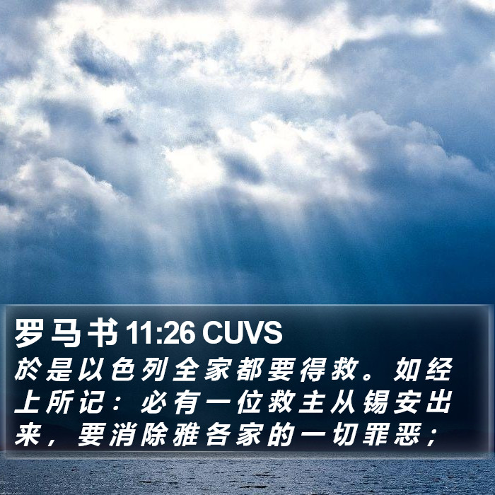 罗 马 书 11:26 CUVS Bible Study