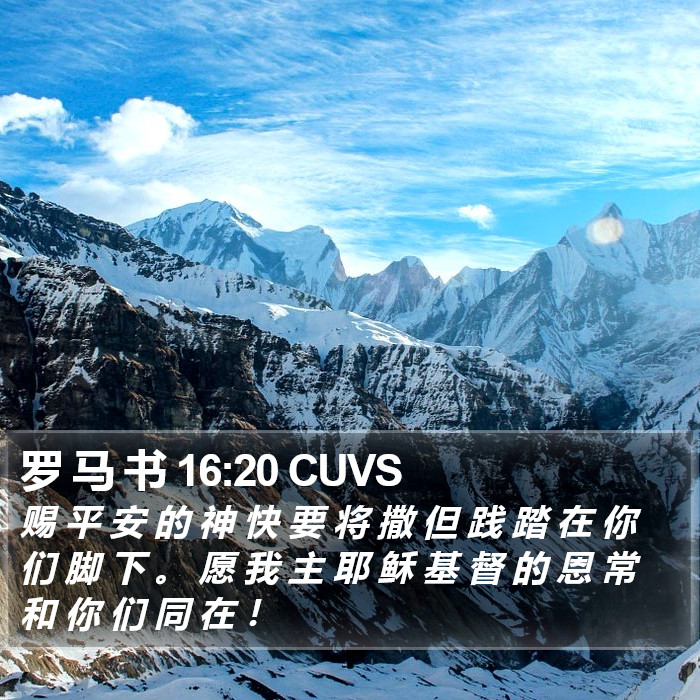 罗 马 书 16:20 CUVS Bible Study