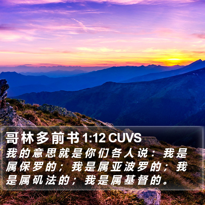 哥 林 多 前 书 1:12 CUVS Bible Study