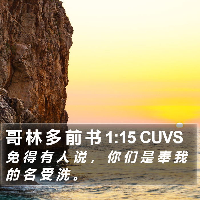 哥 林 多 前 书 1:15 CUVS Bible Study