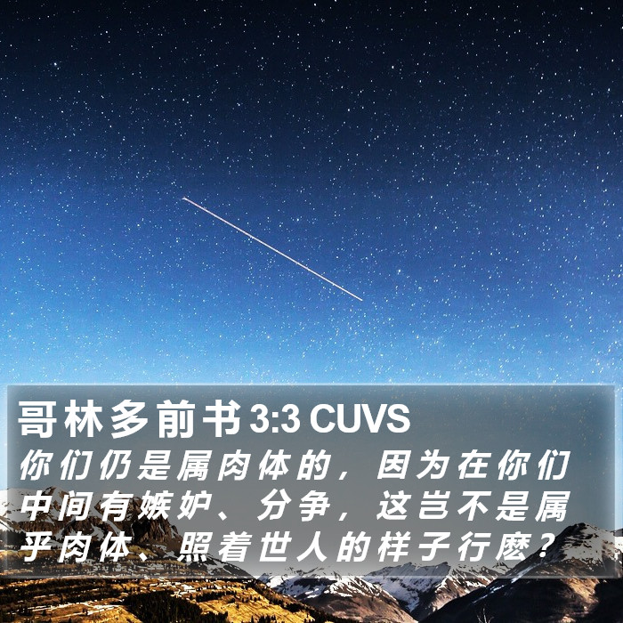 哥 林 多 前 书 3:3 CUVS Bible Study