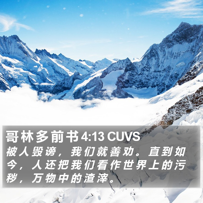 哥 林 多 前 书 4:13 CUVS Bible Study