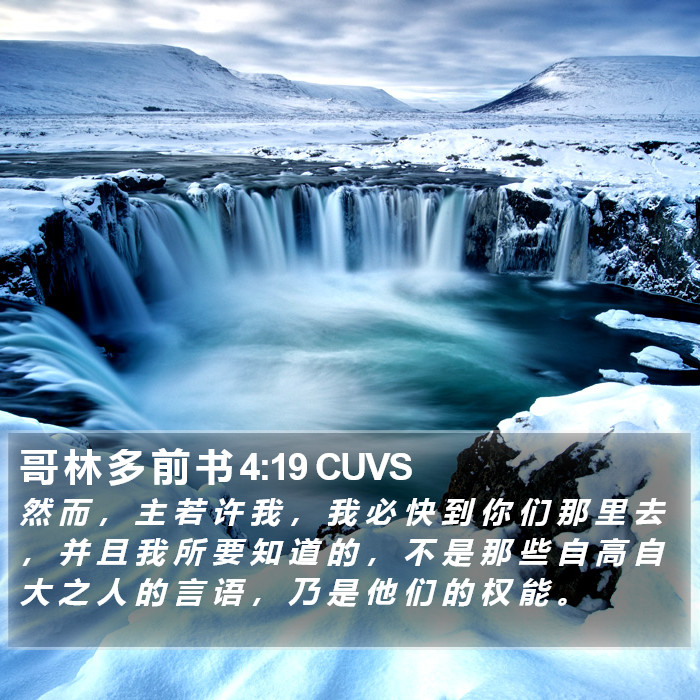 哥 林 多 前 书 4:19 CUVS Bible Study