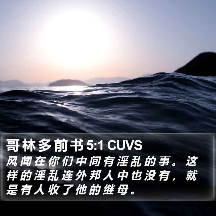 哥 林 多 前 书 5:1 CUVS Bible Study