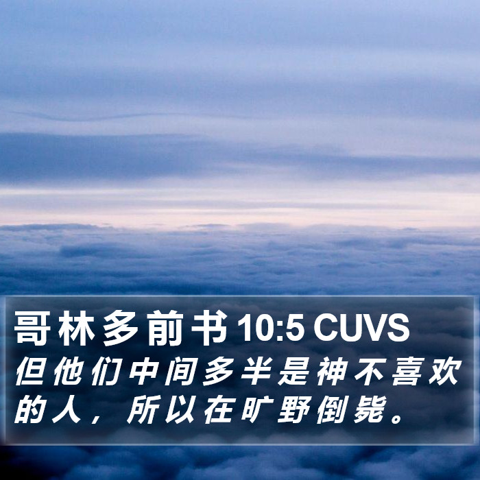 哥 林 多 前 书 10:5 CUVS Bible Study