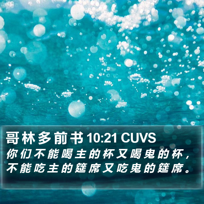 哥 林 多 前 书 10:21 CUVS Bible Study