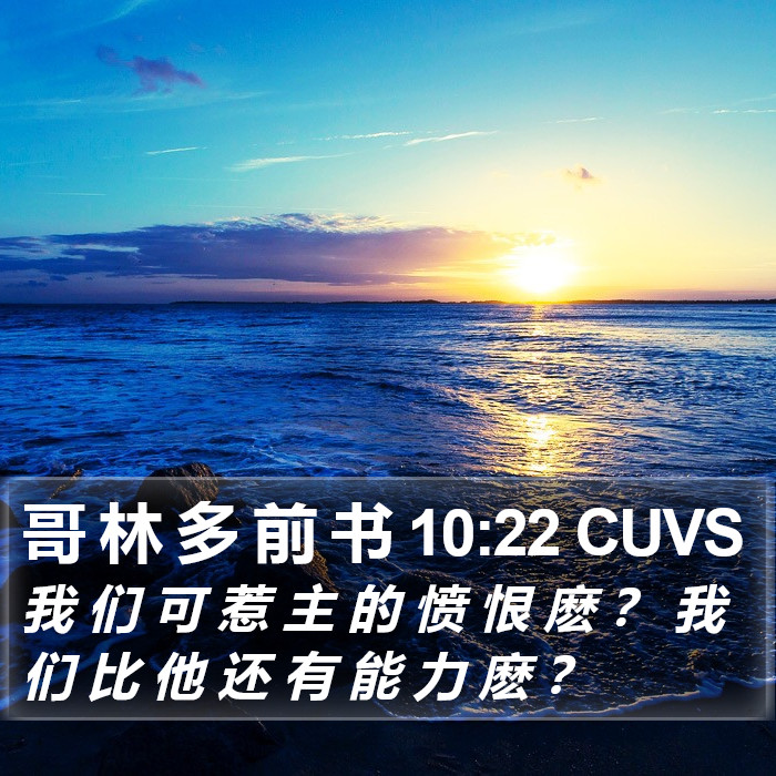 哥 林 多 前 书 10:22 CUVS Bible Study