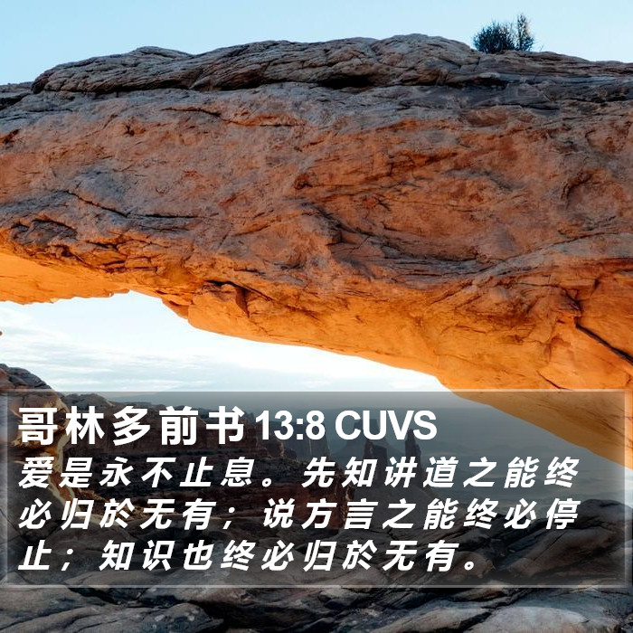 哥 林 多 前 书 13:8 CUVS Bible Study