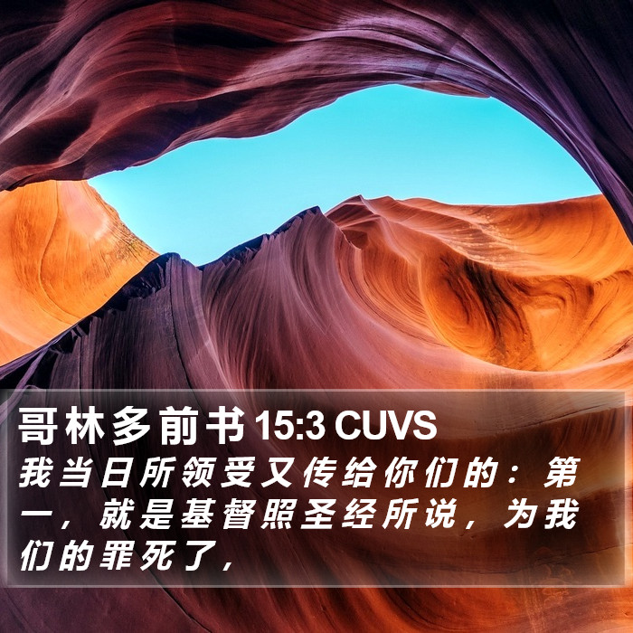 哥 林 多 前 书 15:3 CUVS Bible Study