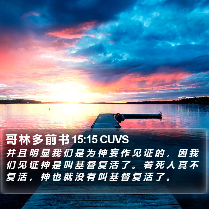 哥 林 多 前 书 15:15 CUVS Bible Study