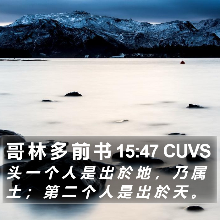 哥 林 多 前 书 15:47 CUVS Bible Study