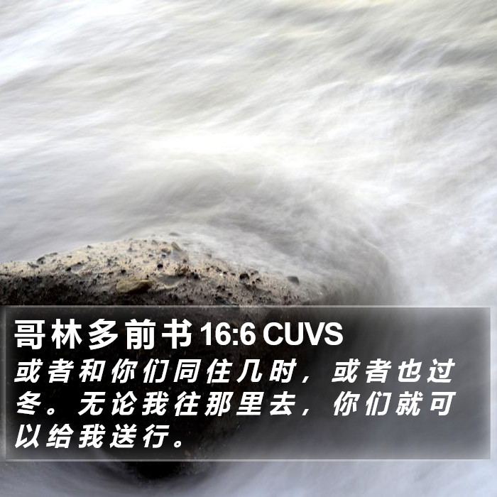 哥 林 多 前 书 16:6 CUVS Bible Study