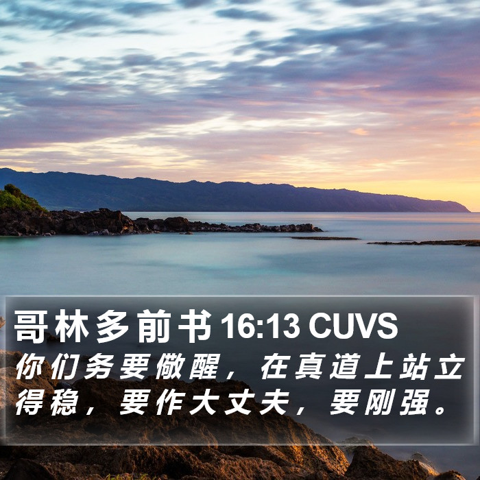 哥 林 多 前 书 16:13 CUVS Bible Study