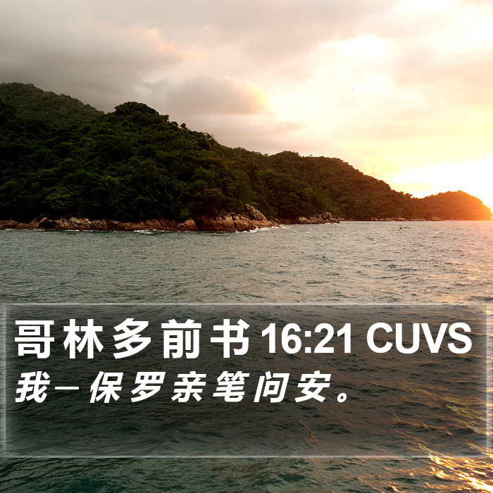 哥 林 多 前 书 16:21 CUVS Bible Study