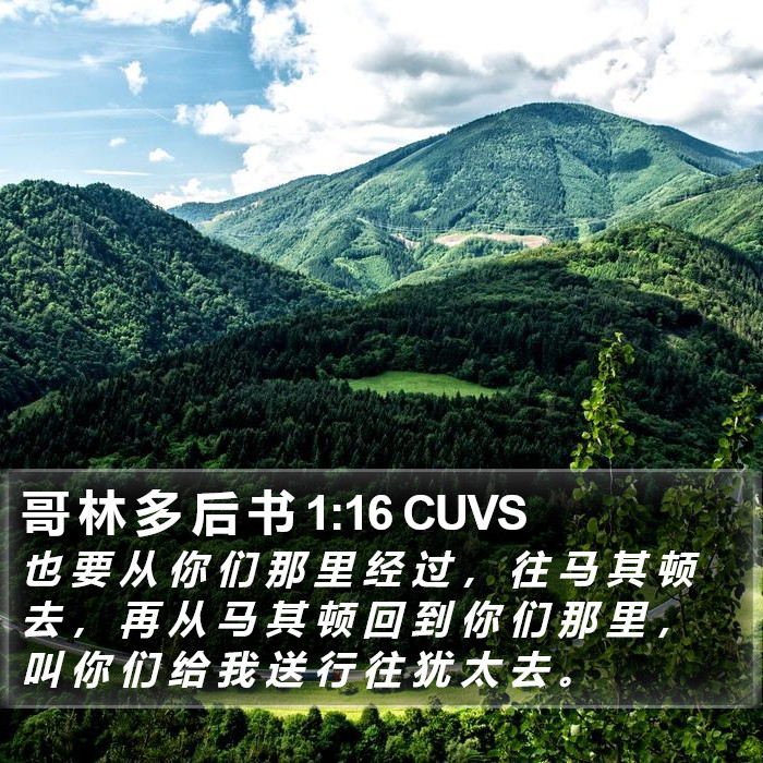 哥 林 多 后 书 1:16 CUVS Bible Study