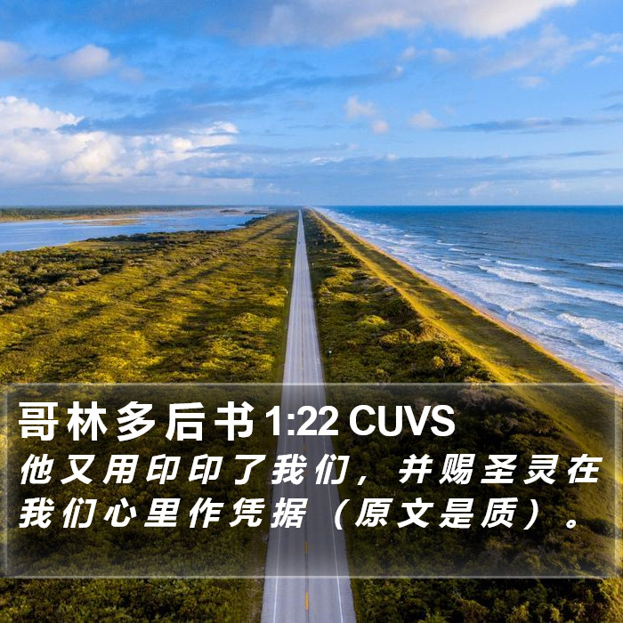 哥 林 多 后 书 1:22 CUVS Bible Study