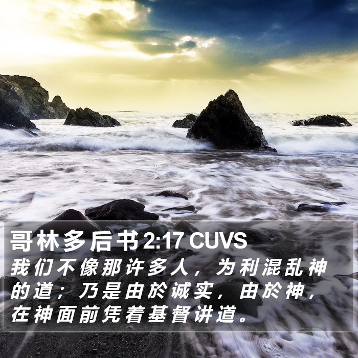 哥 林 多 后 书 2:17 CUVS Bible Study